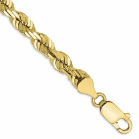 10k Yellow Gold Diamond Cut Rope Anklet 6MM