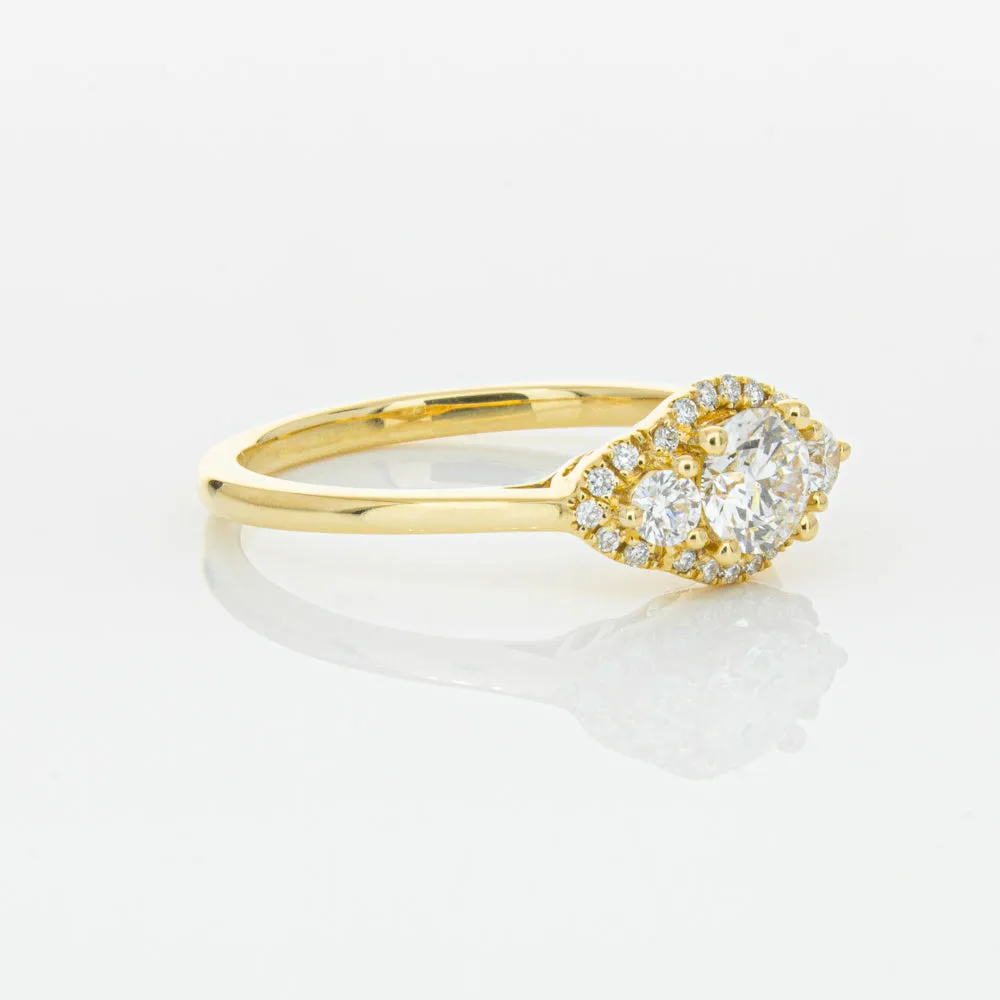 18ct Yellow Gold .44ct Diamond Posie Ring