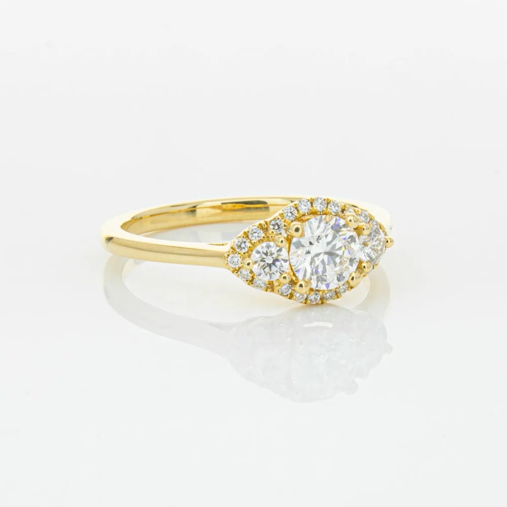 18ct Yellow Gold .44ct Diamond Posie Ring