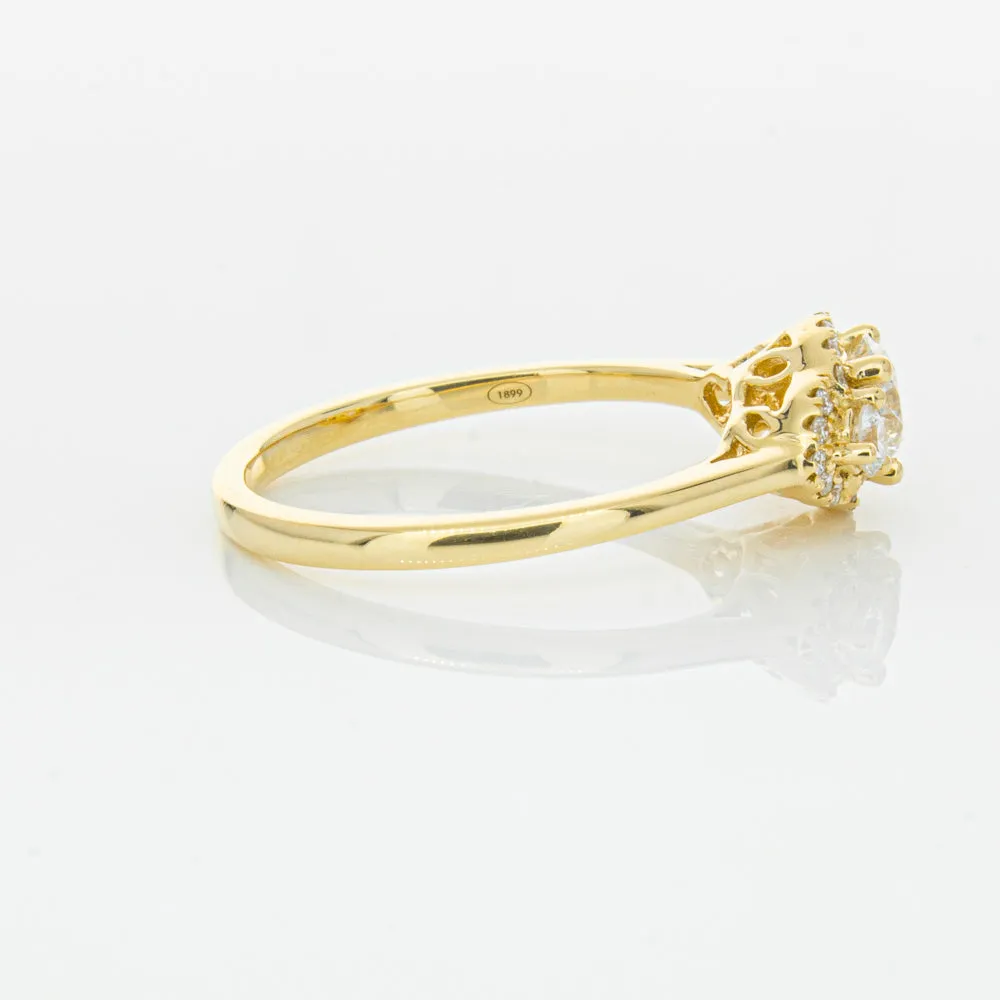 18ct Yellow Gold .44ct Diamond Posie Ring