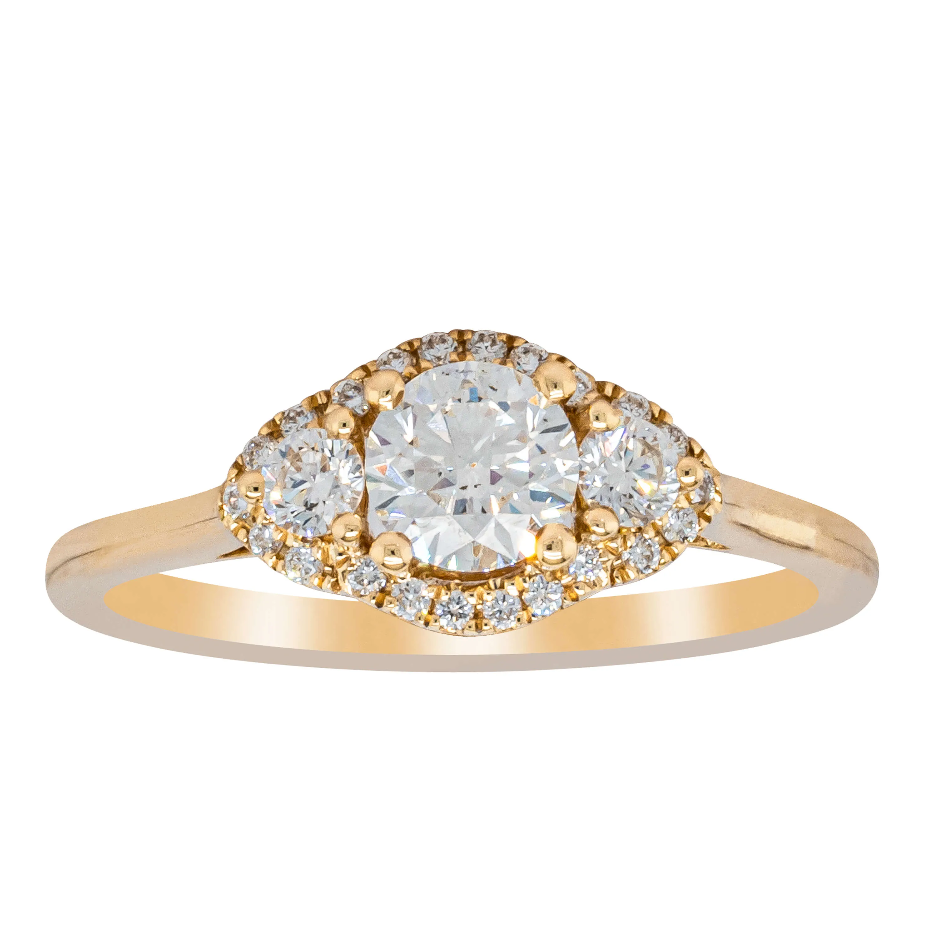 18ct Yellow Gold .44ct Diamond Posie Ring