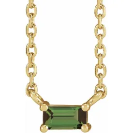 Baguette Solitaire Necklace