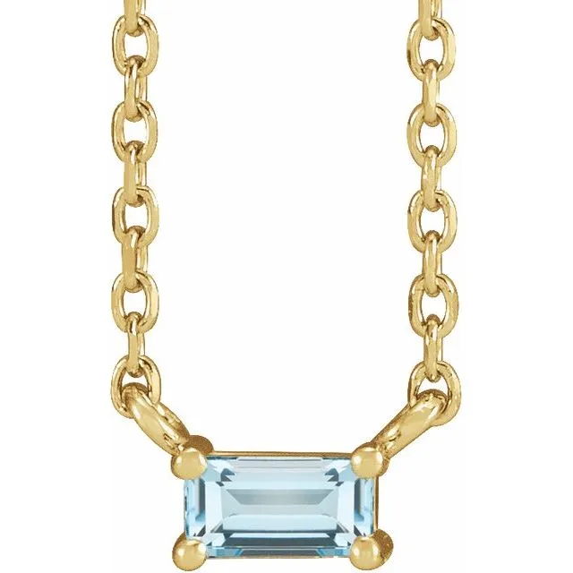 Baguette Solitaire Necklace