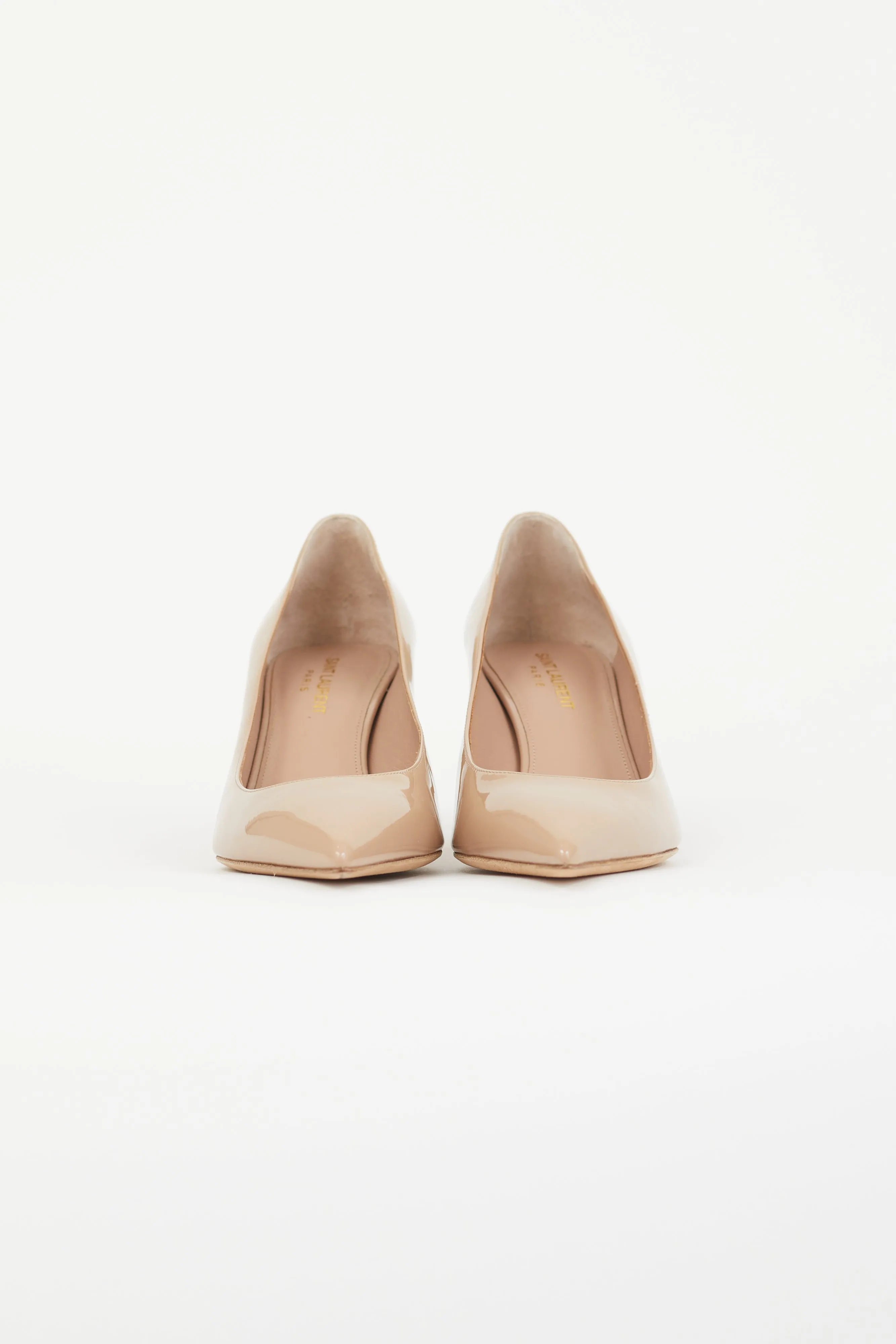 Beige Patent Anja Heel