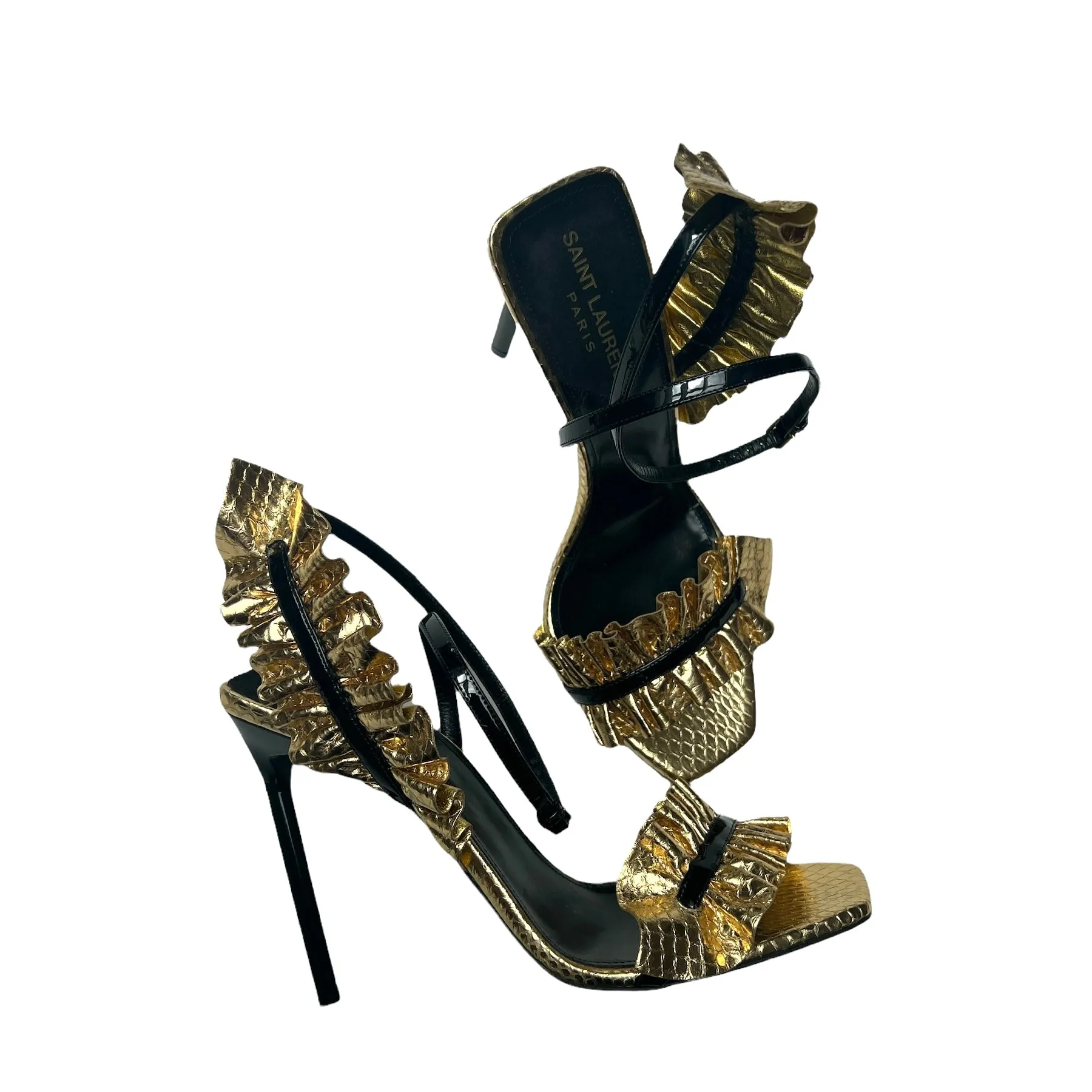 Black and Gold High Heels - 8.5