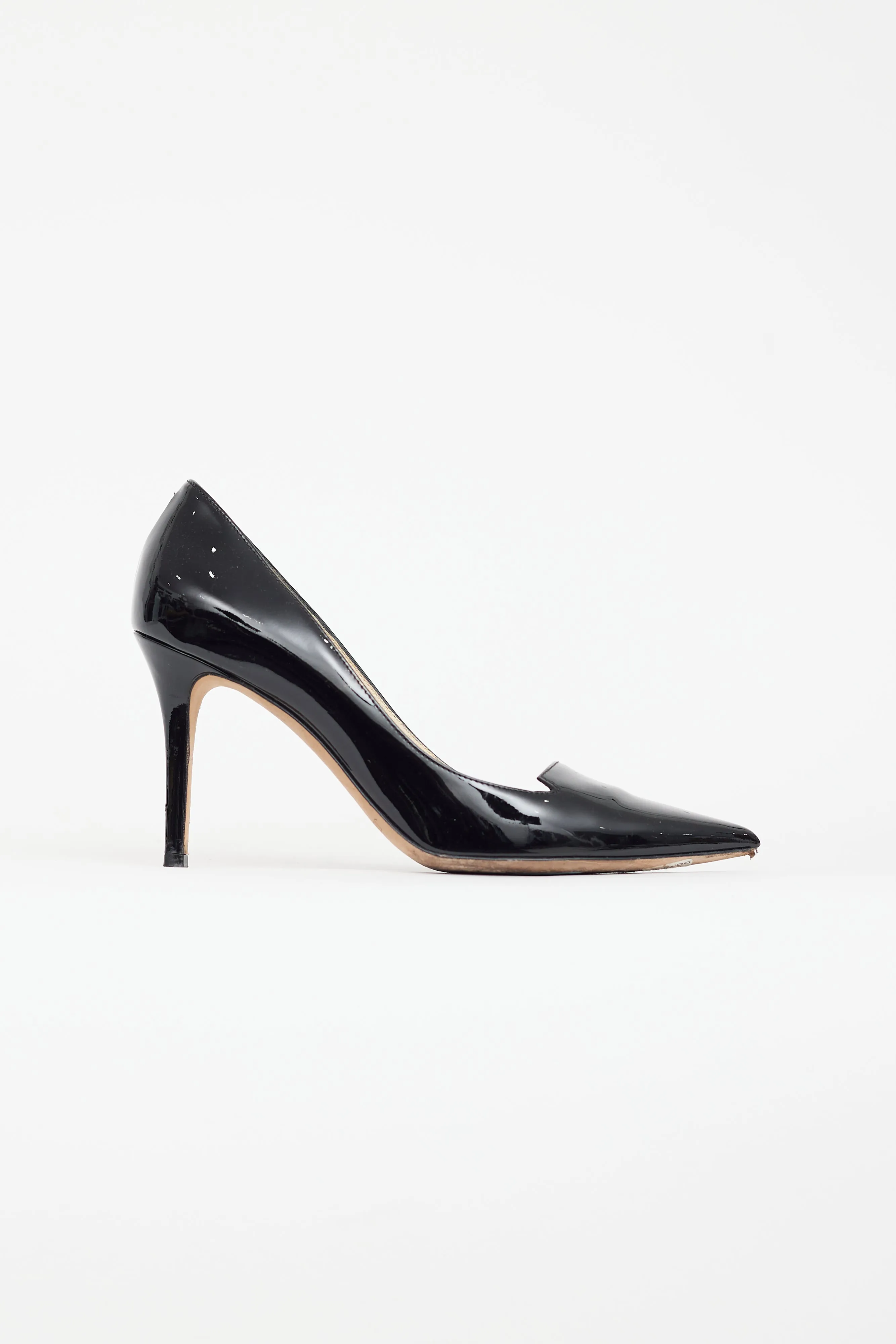 Black Patent Notch Heel