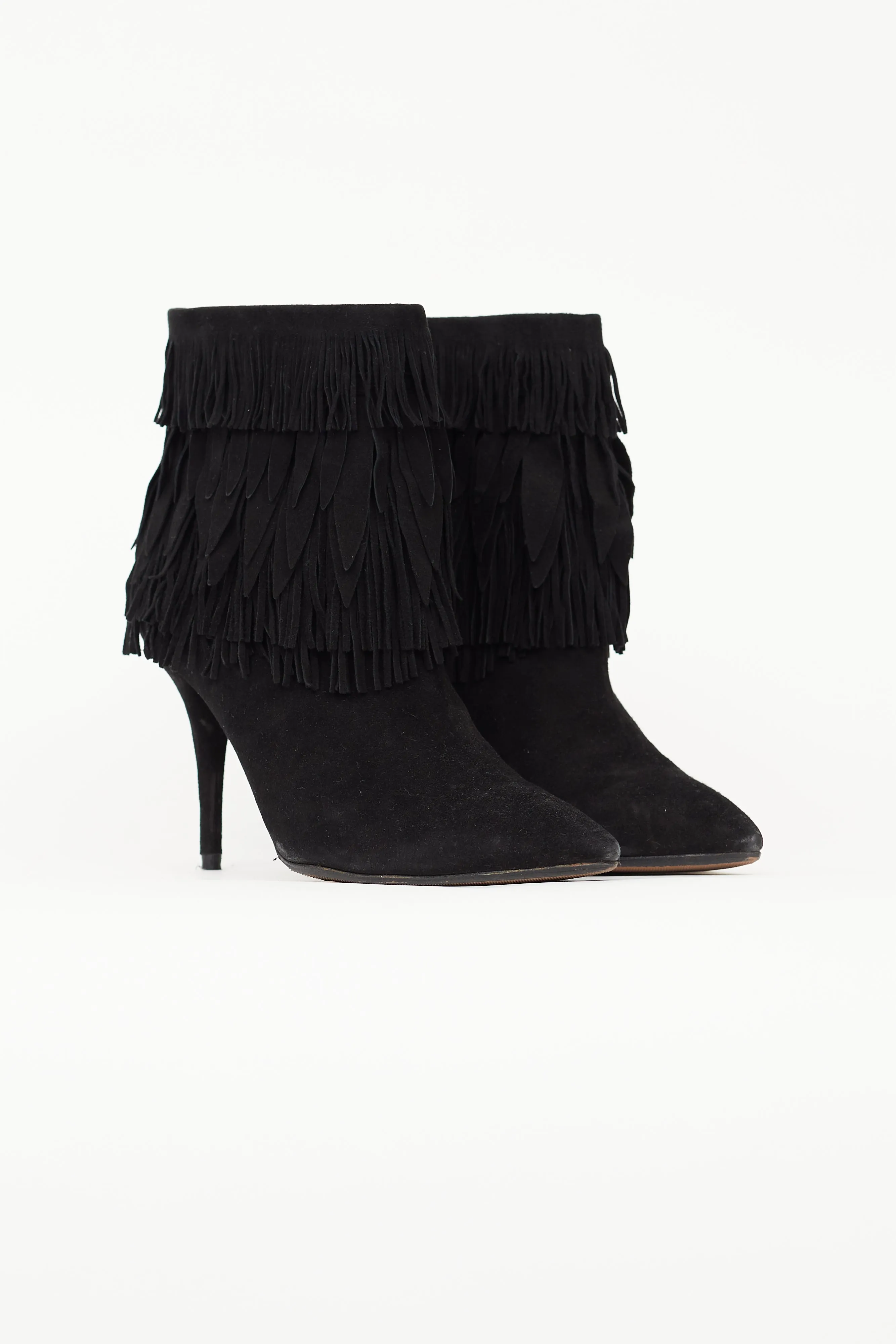 Black Suede Sasha Fringe Boot