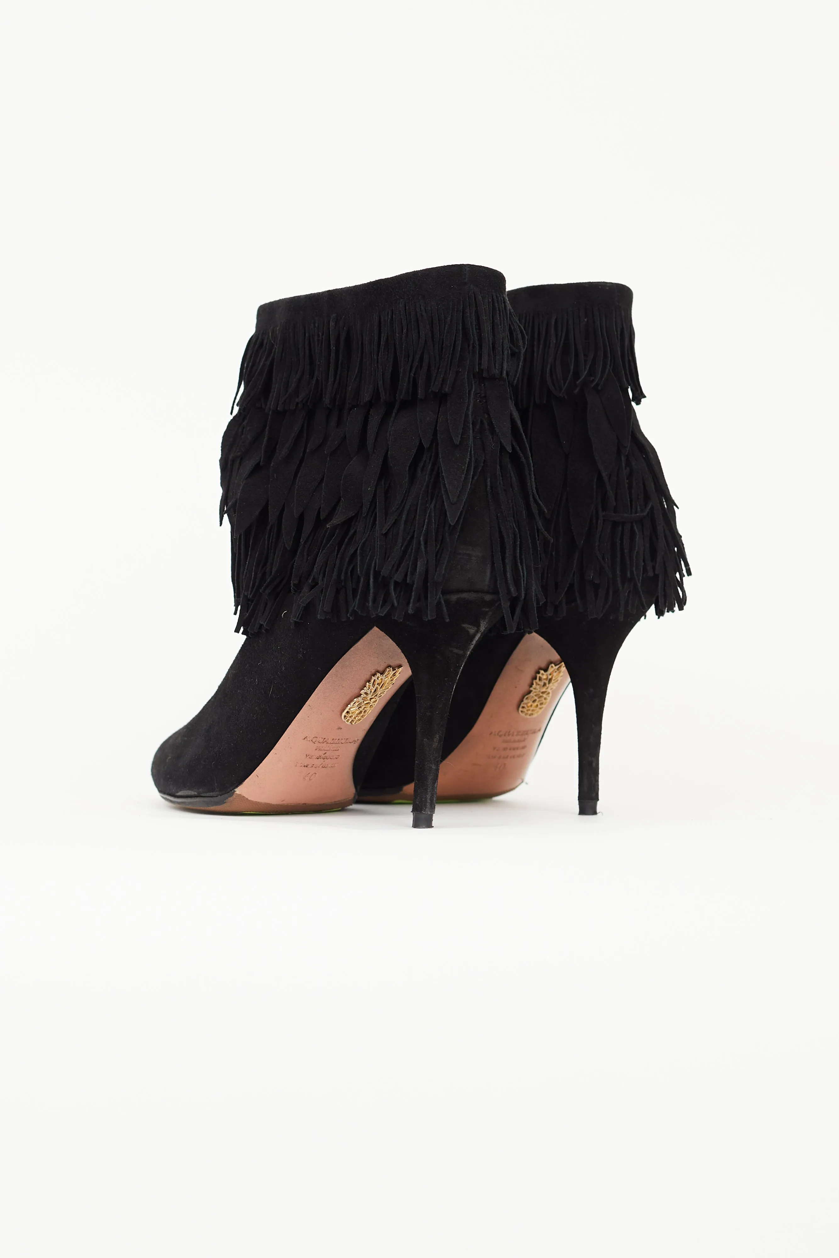 Black Suede Sasha Fringe Boot