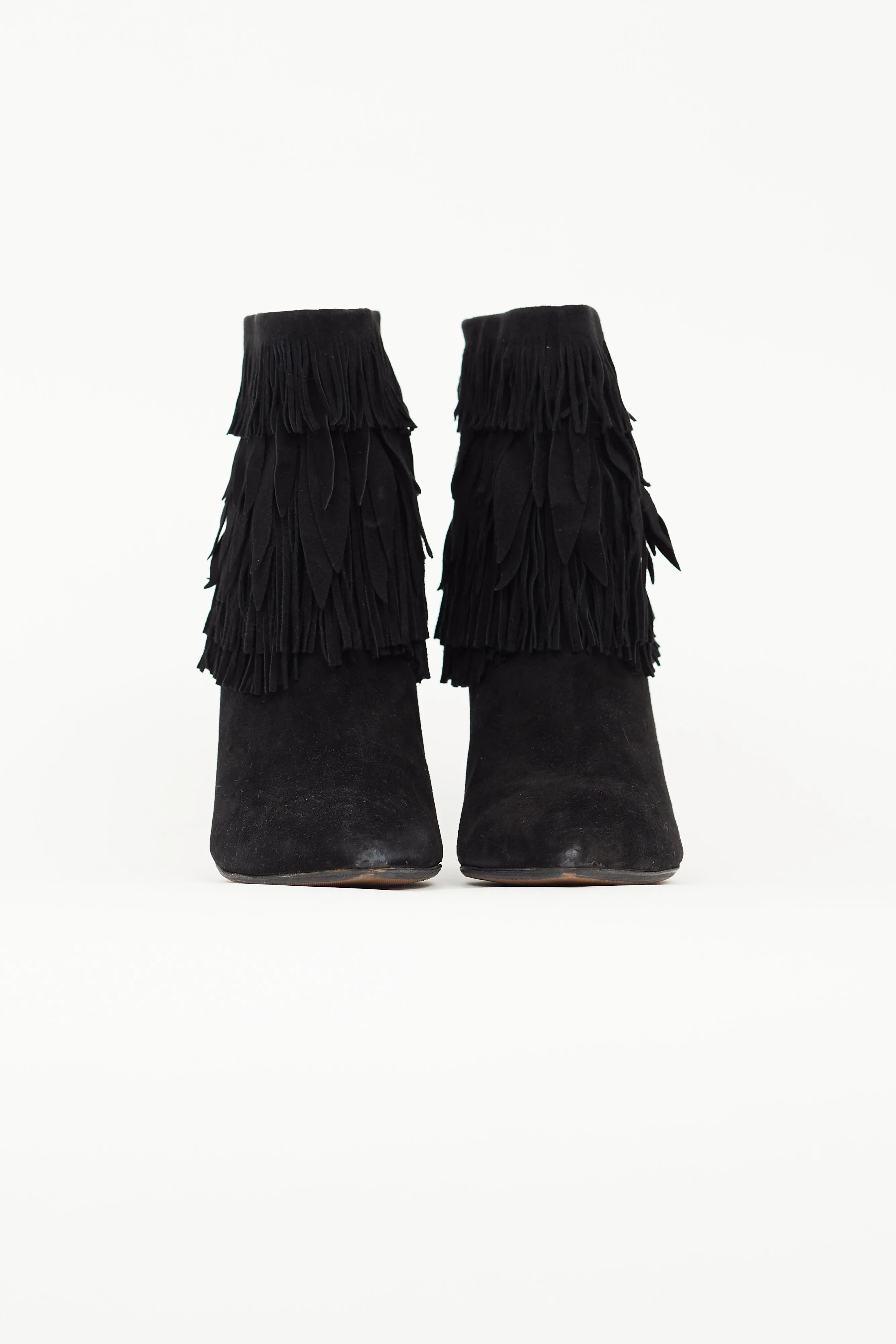 Black Suede Sasha Fringe Boot