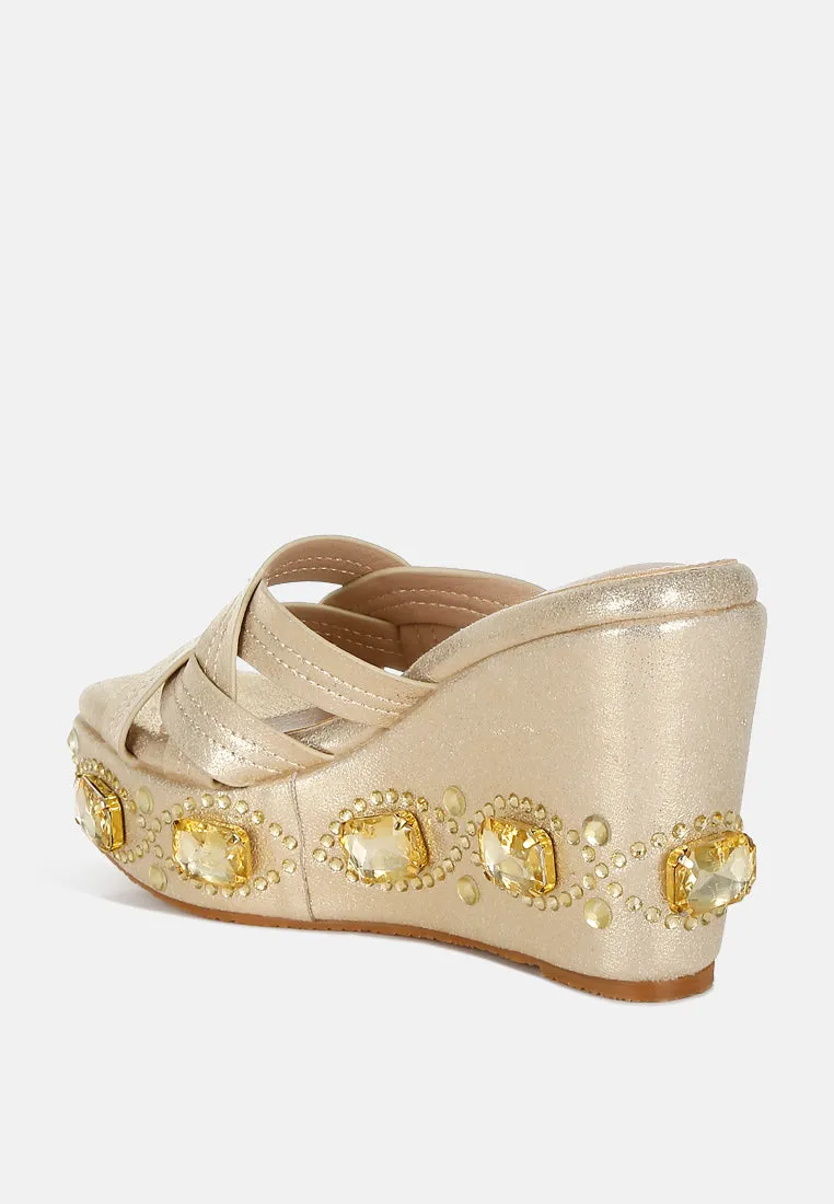 Blistronic Chunky Diamante & Rhinestone Cut-Out Sandals