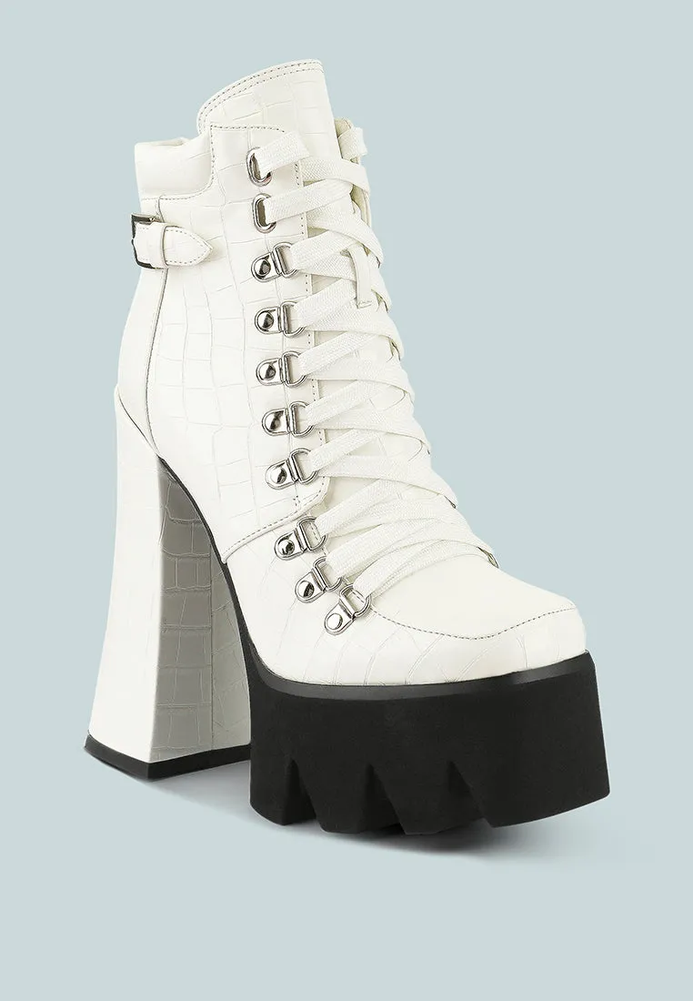 Boogie High Platform Lace Up Boots