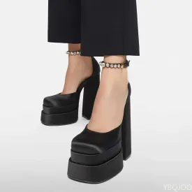 Cosmic Edge Chunky Platform Heels