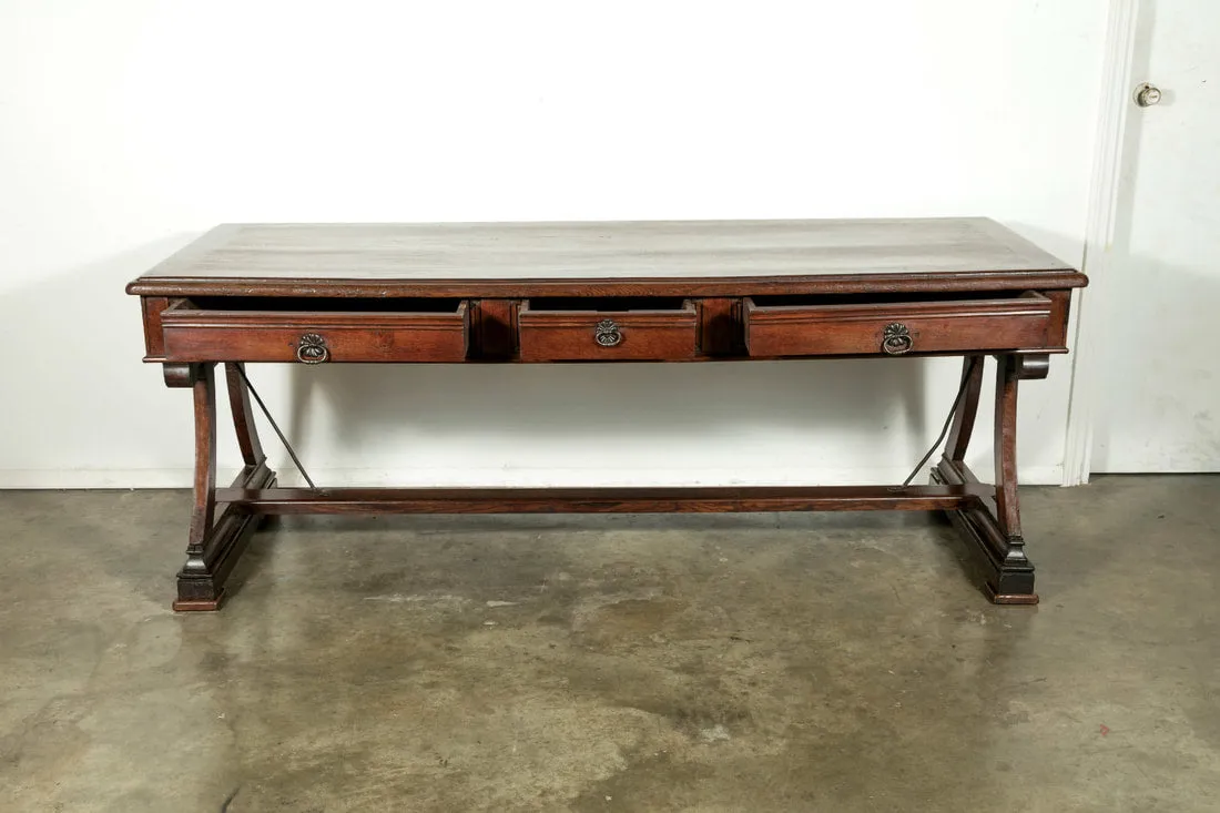 Early 19th Century Solid Oak French Provençal Desk or Console