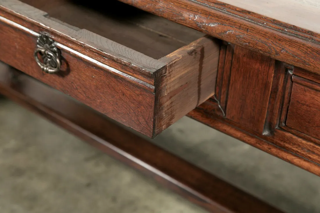 Early 19th Century Solid Oak French Provençal Desk or Console