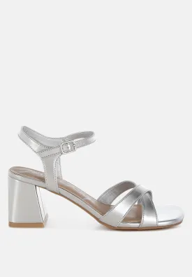 Edessa Metallic Ankle Strap Sandals