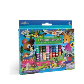 eeBoo Woodland Friends 12 Double Sided Biggie Colour Pencils