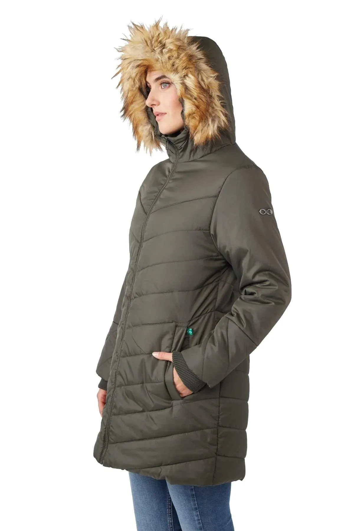 Fur Trimmed Hood Waterproof Coat