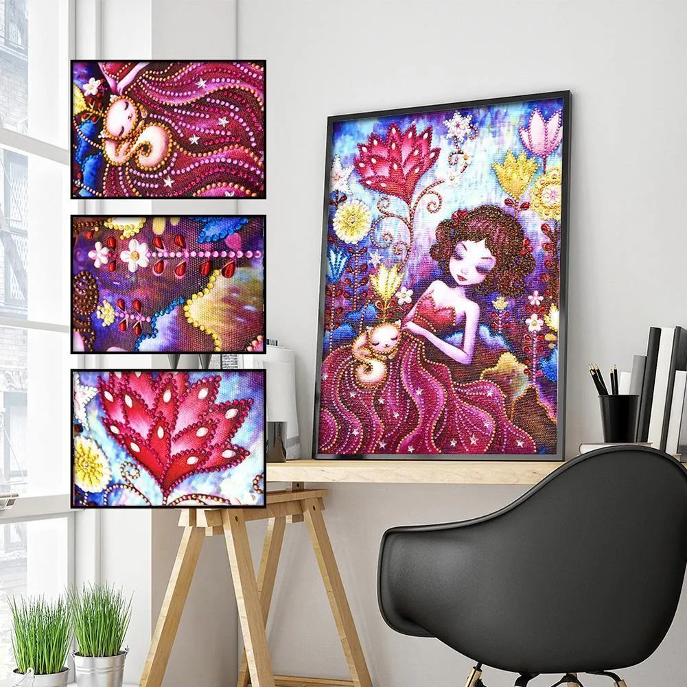 Girl 5D DIY Special Shaped Diamond Painting