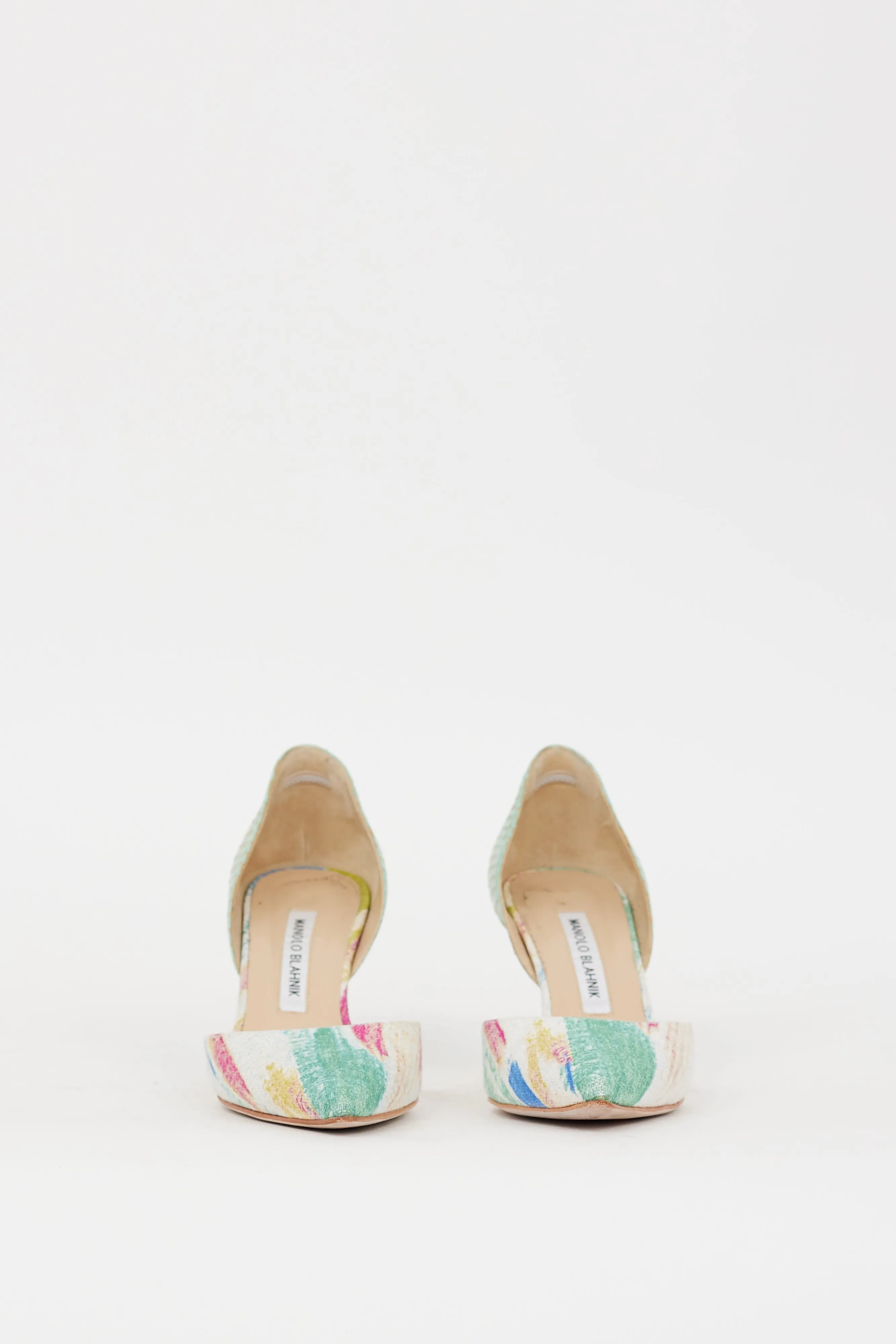 Green & Multicolour Printed D'Orsay Heel