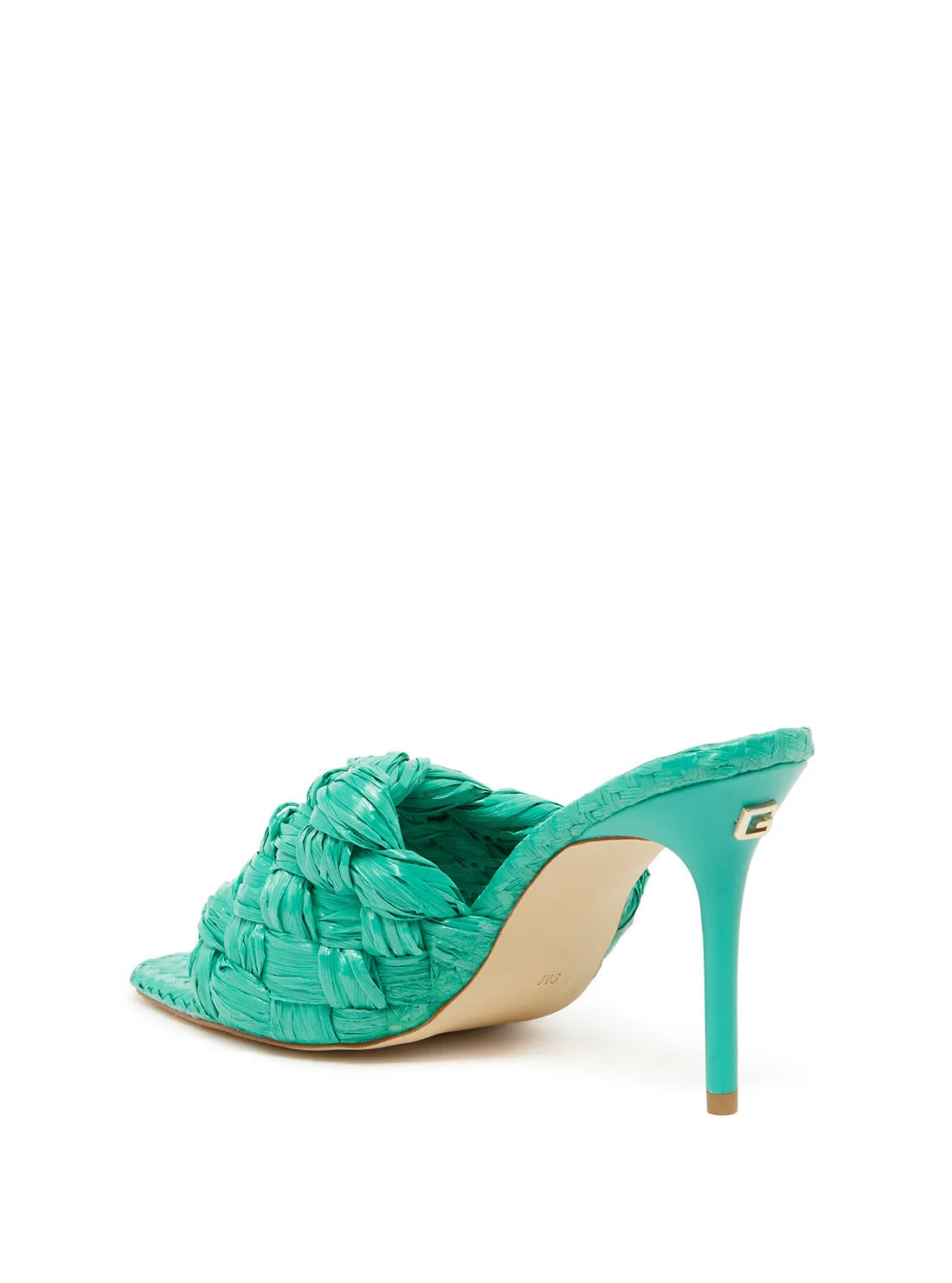 Green Byanna Woven Sandal Heels