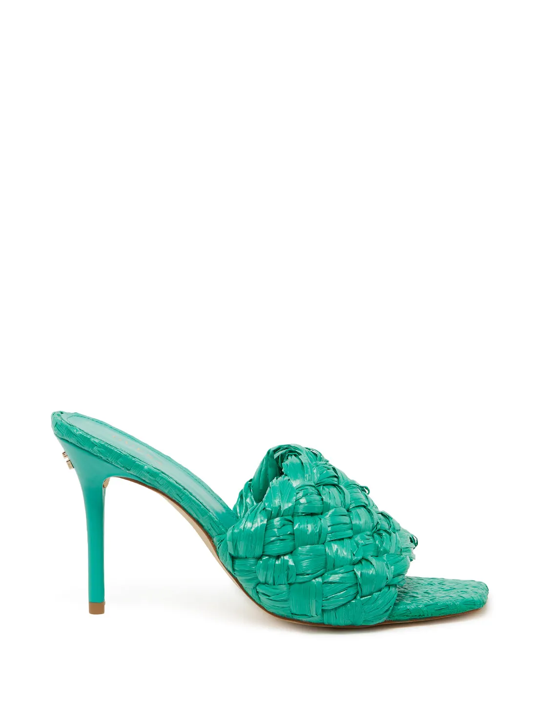 Green Byanna Woven Sandal Heels