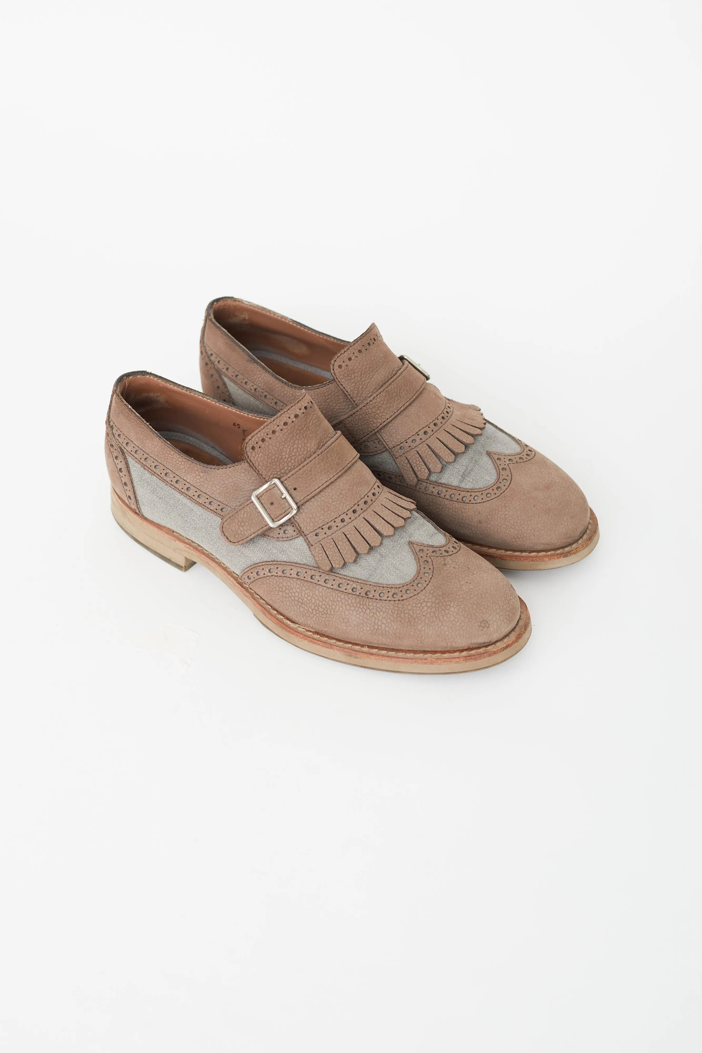 Grey & Brown Fringe Loafer