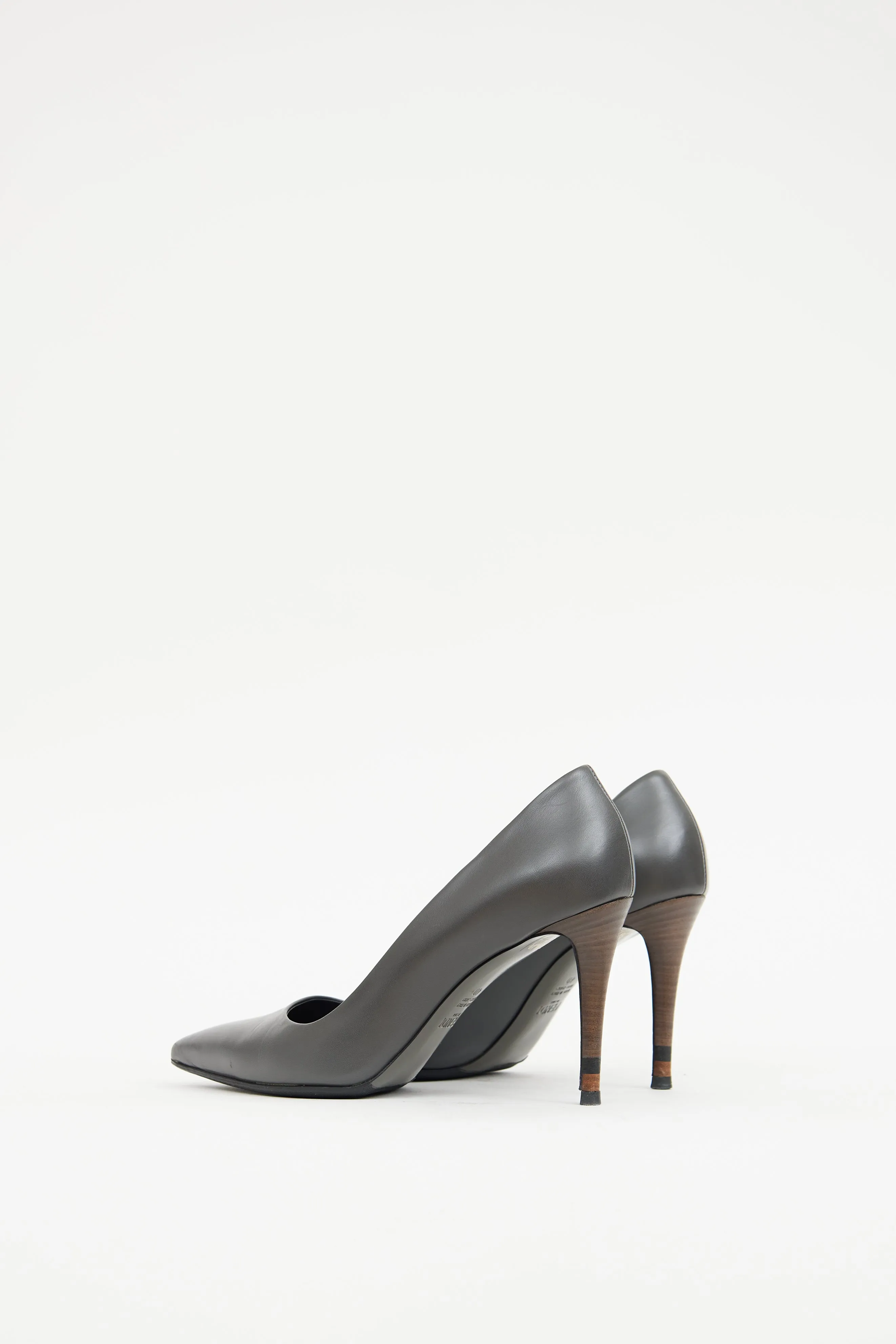 Grey Leather Heel