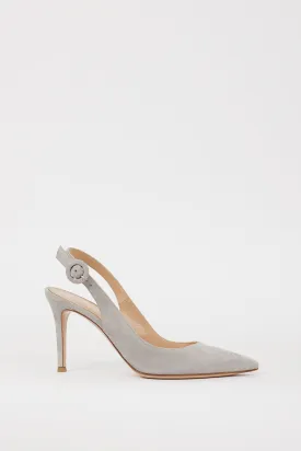 Grey Suede Anna Slingback Heel