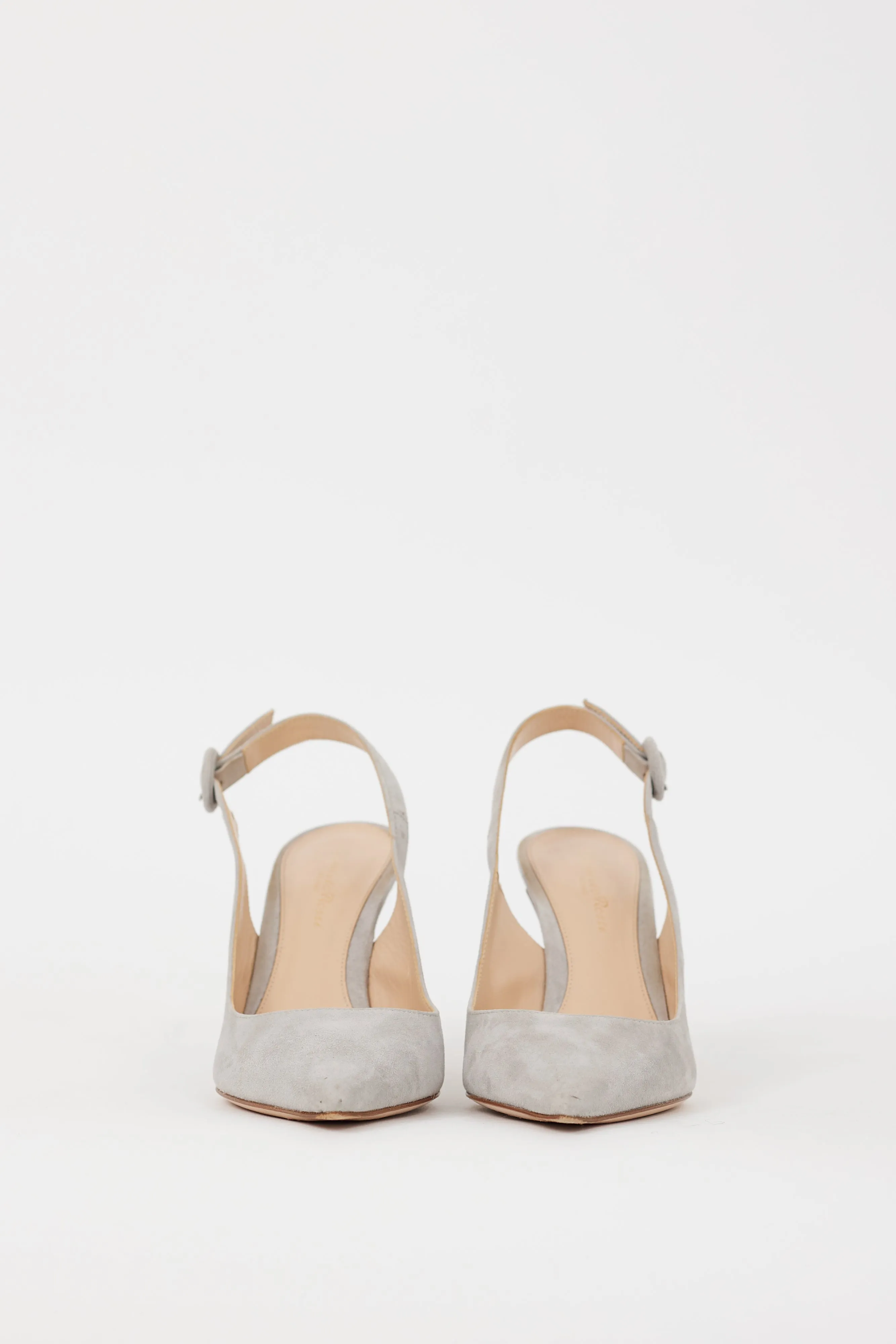 Grey Suede Anna Slingback Heel