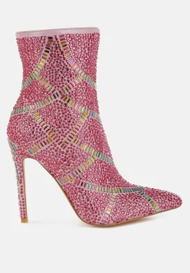 High Roller Rhinestones Embellished Stiletto Boots