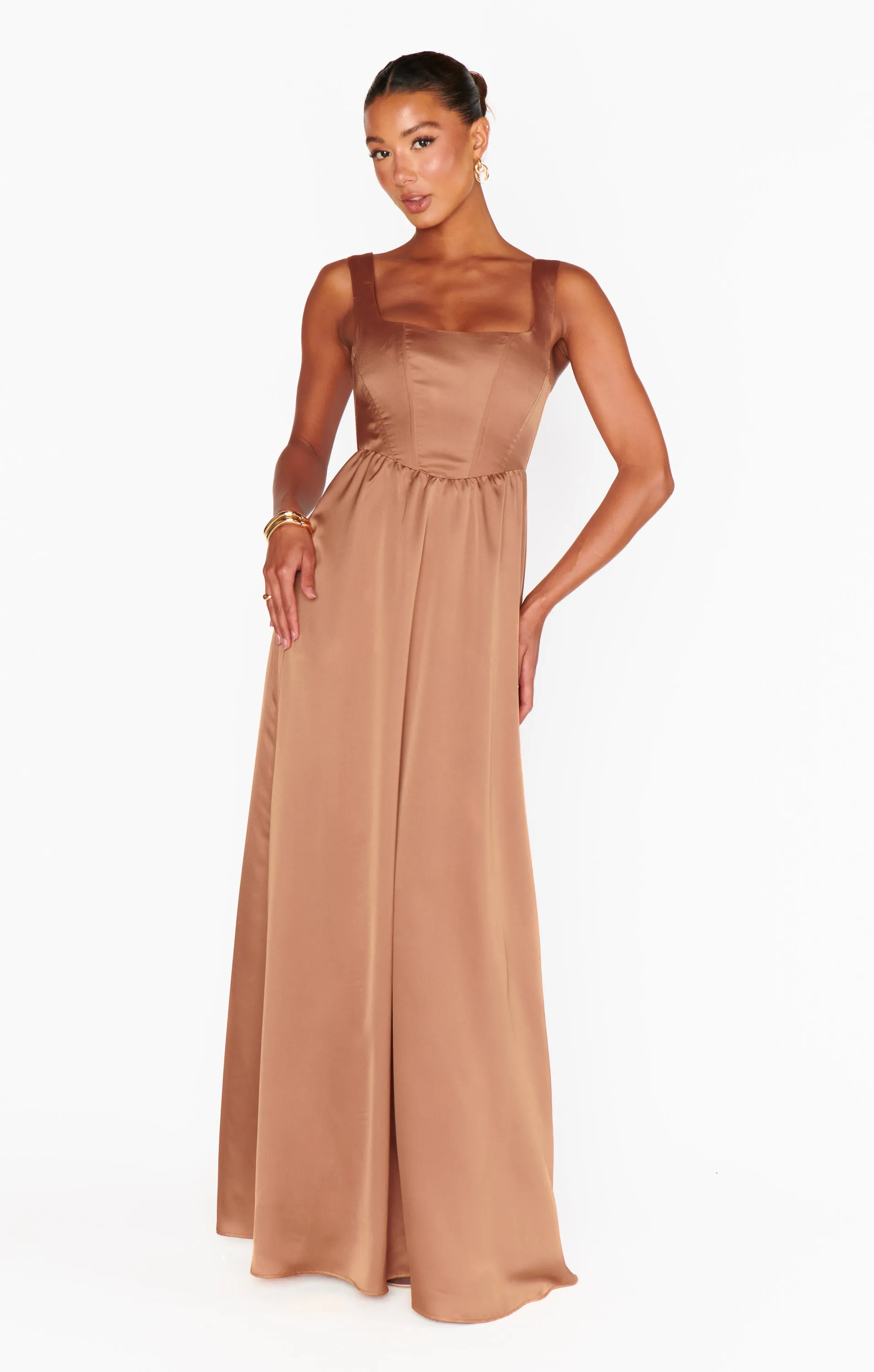 Nina Maxi Dress ~ Copper Luxe Satin