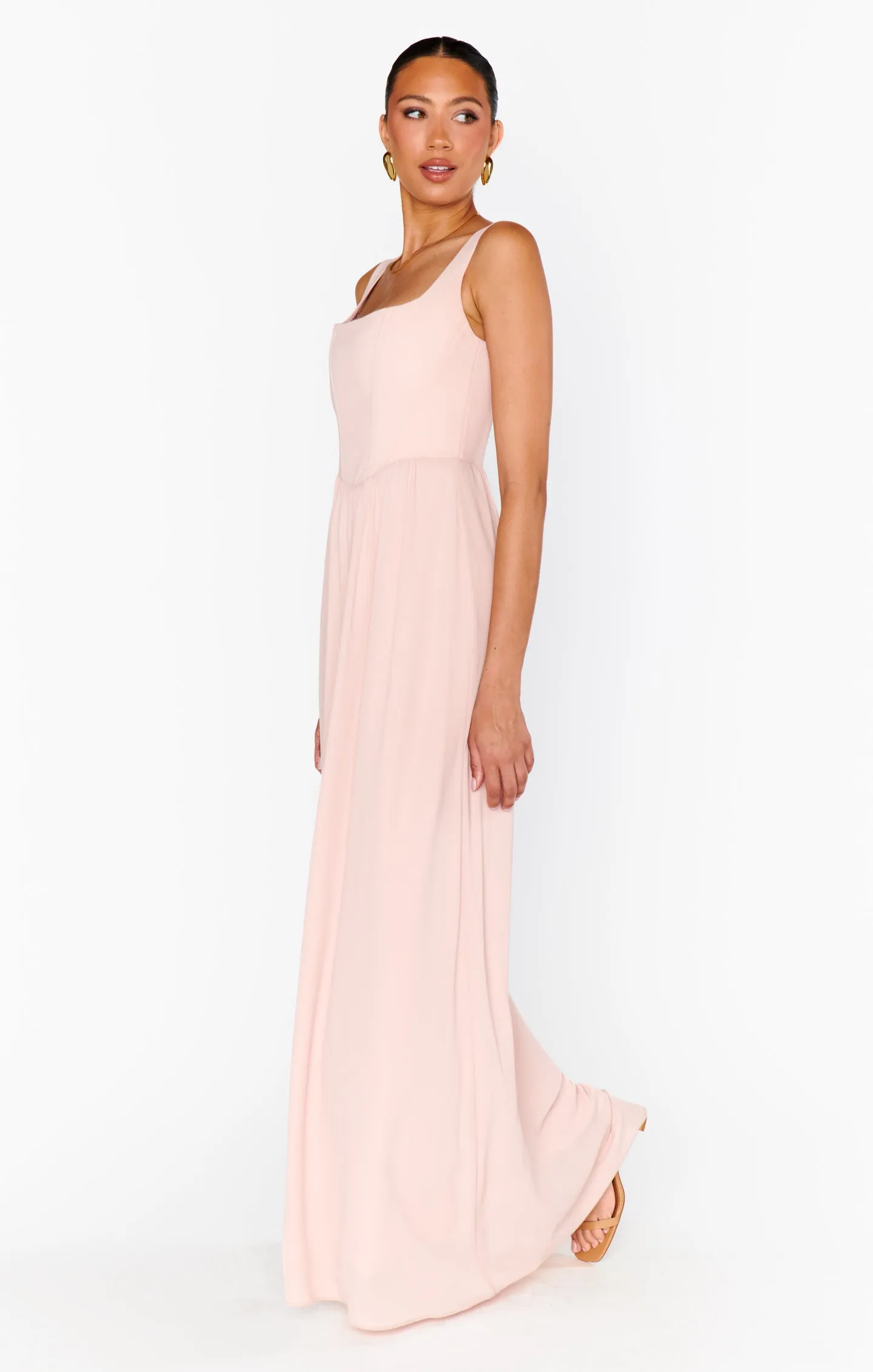 Nina Maxi Dress ~ Dusty Blush Crisp