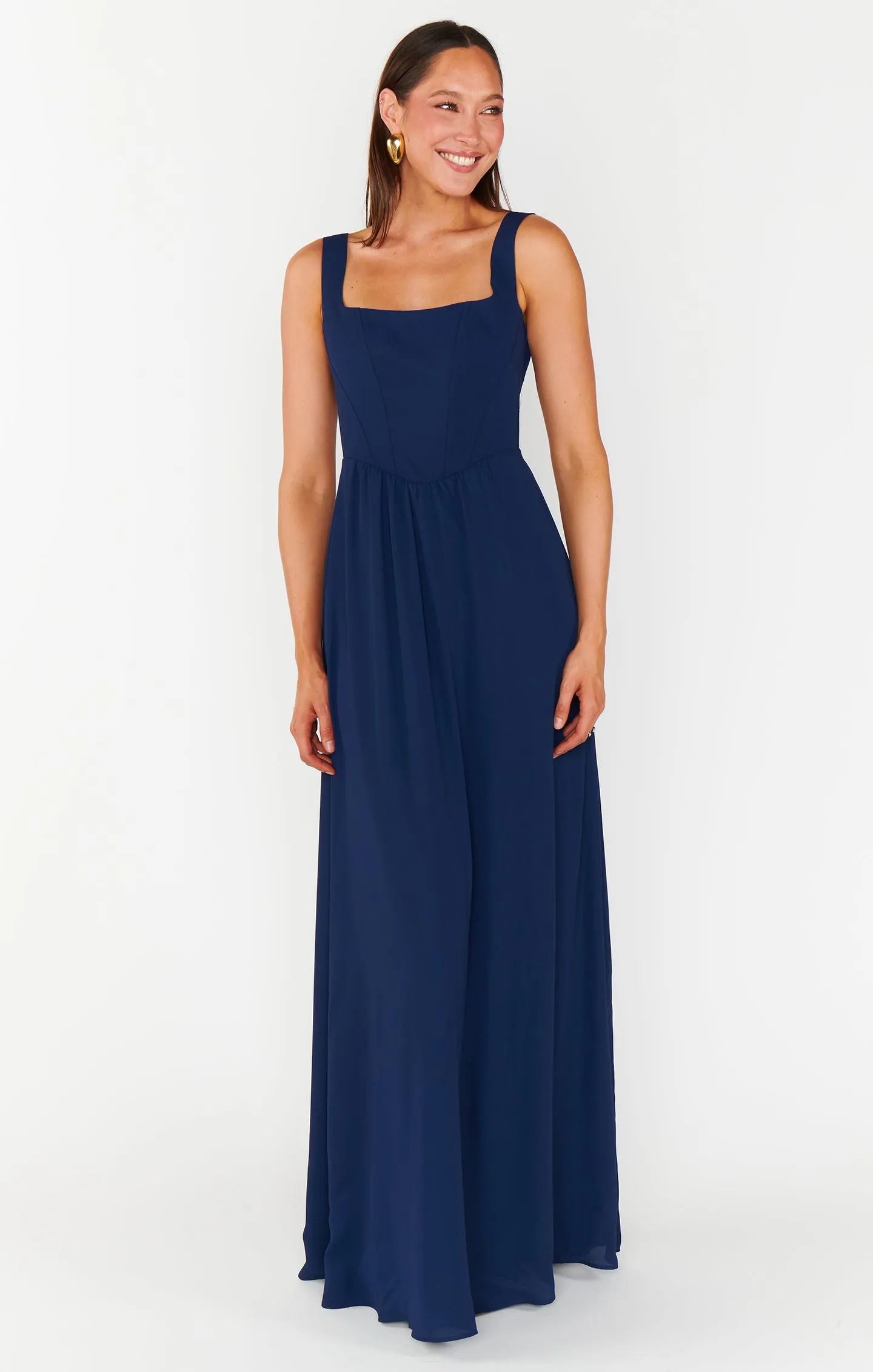 Nina Maxi Dress ~ Rich Navy Crisp