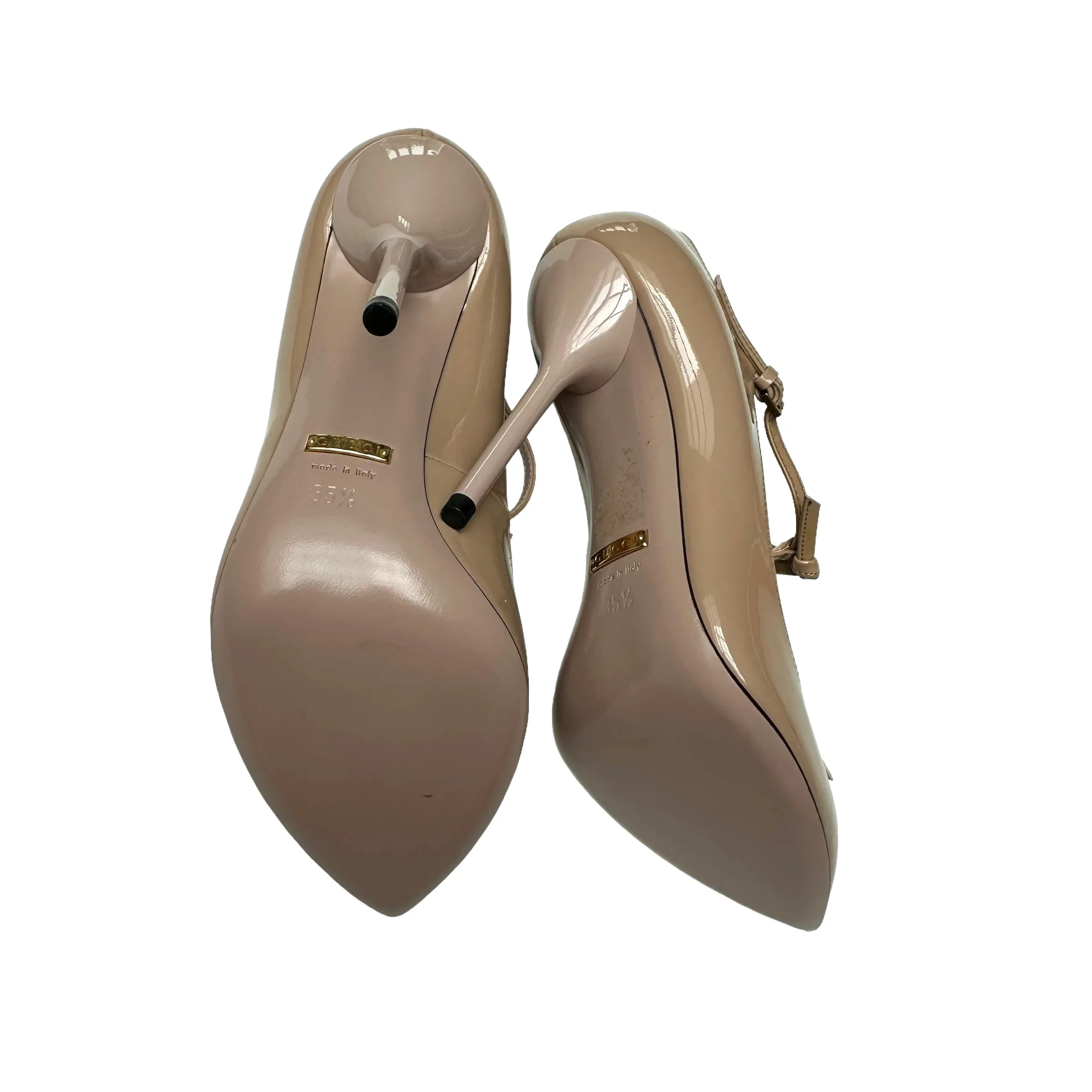 Nude Patent Leather Heels - 5.5