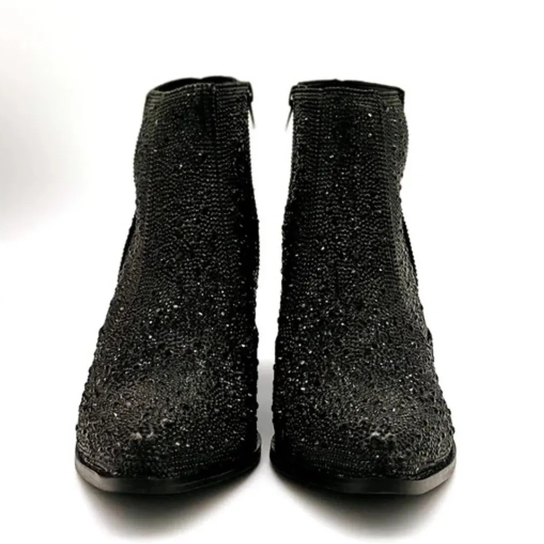 Online Exclusive | Shine Star Rhinestone Bootie in Black