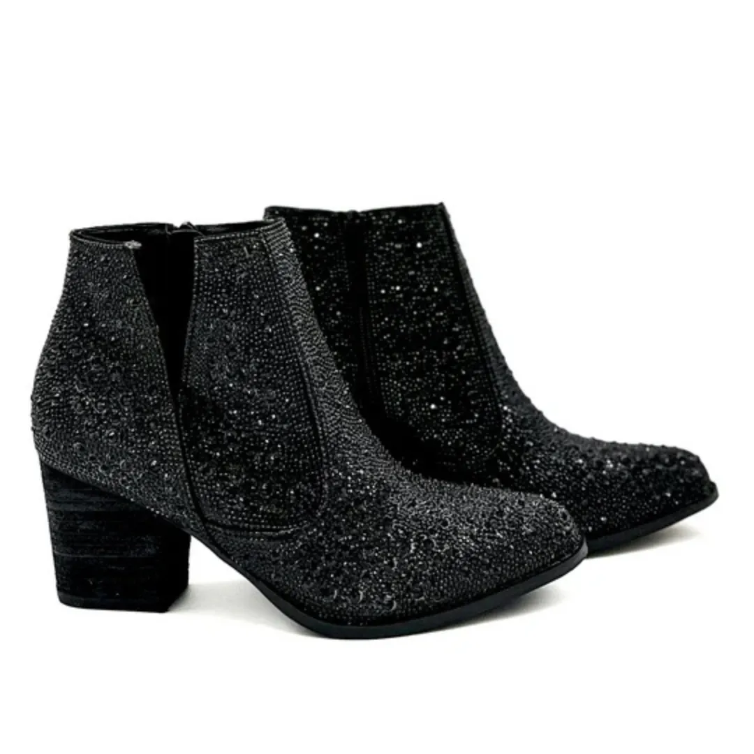 Online Exclusive | Shine Star Rhinestone Bootie in Black