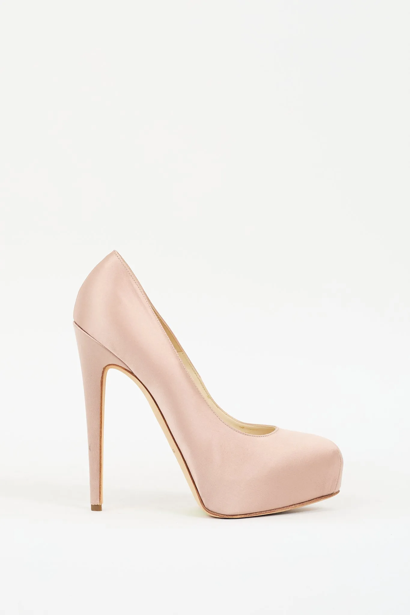 Pink Satin Platform Pump