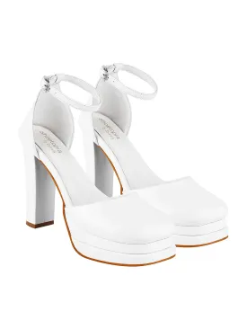 Shoetopia Platform White High Heels For Girls