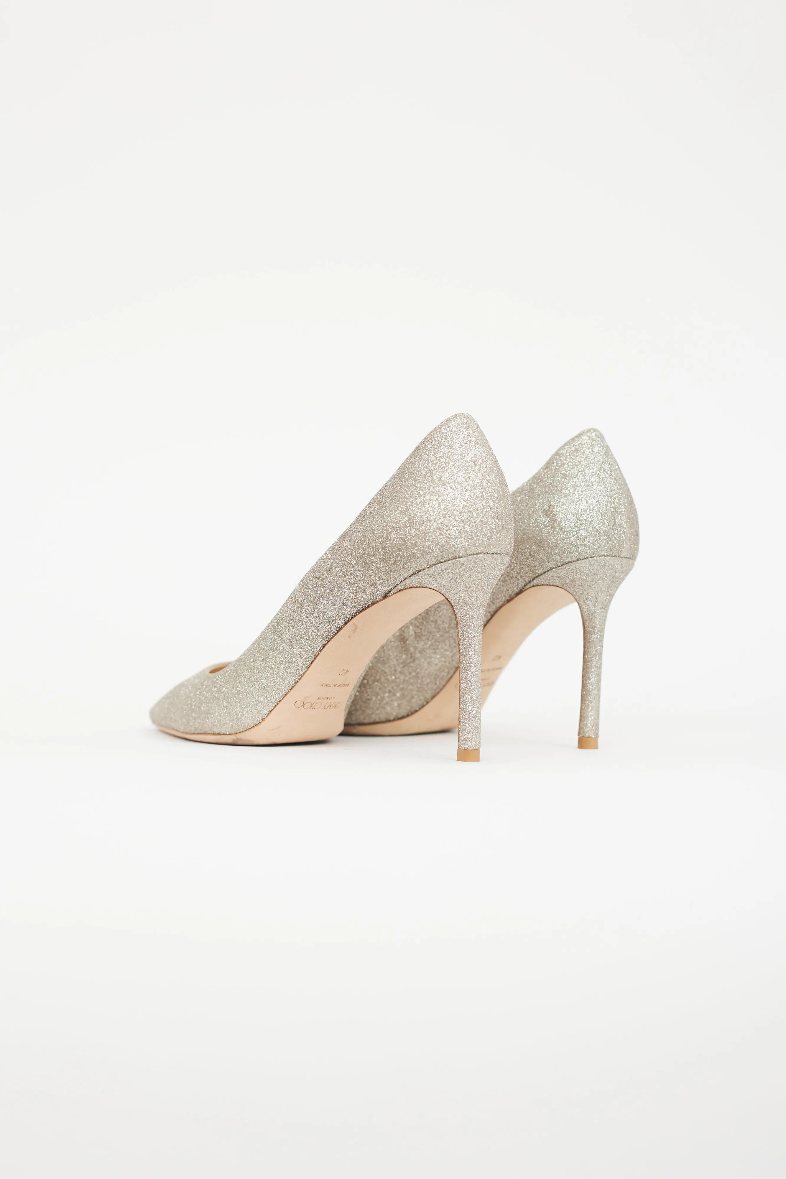 Silver Romy 85 Glitter Heel