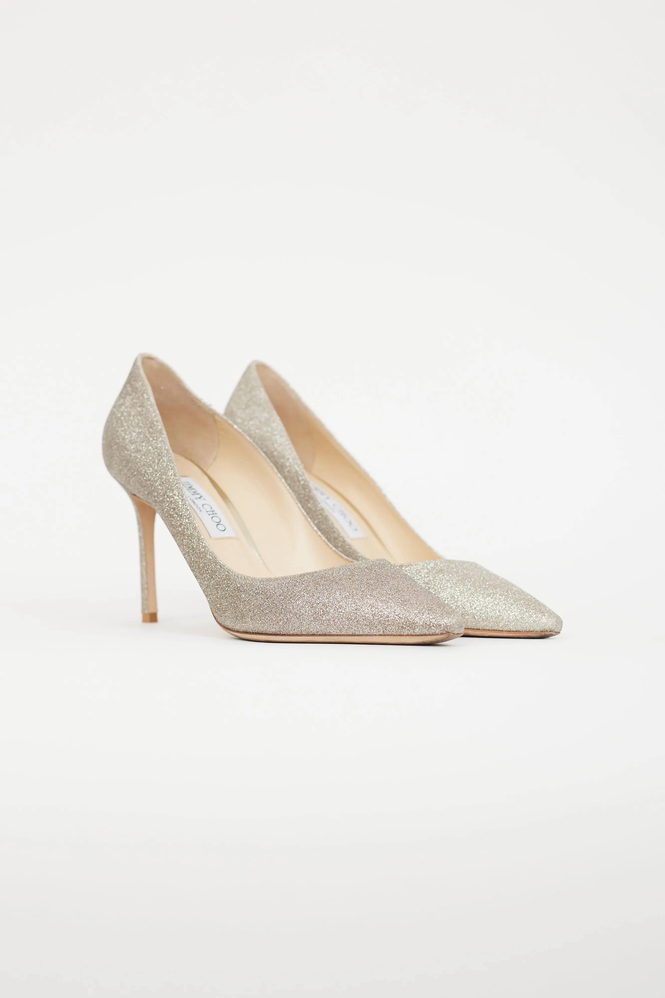 Silver Romy 85 Glitter Heel