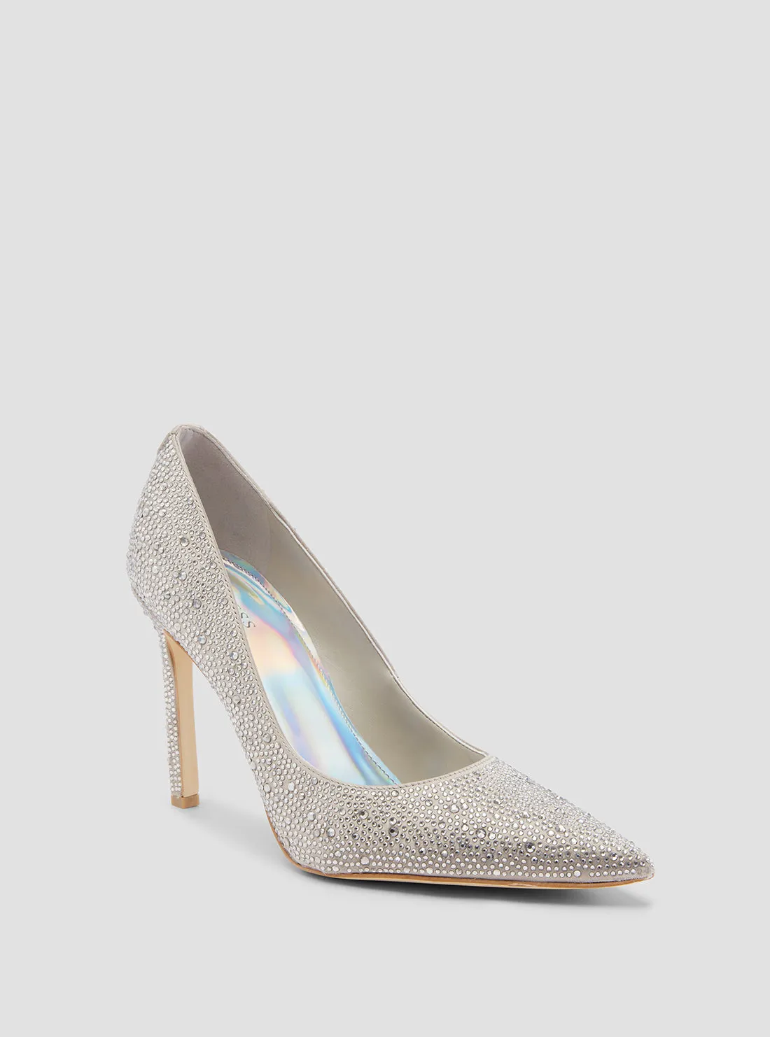 Silver Seannie Embellished Pumps