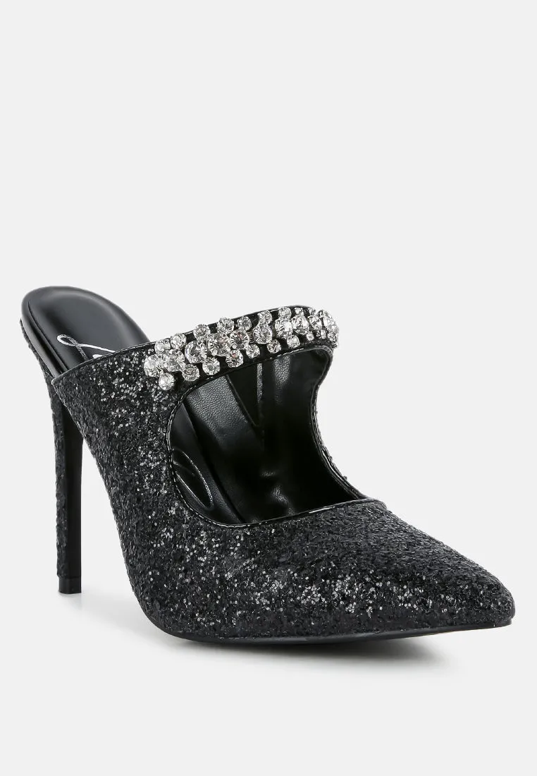 Twinklet Glitter Diamante Embellished Stilettos