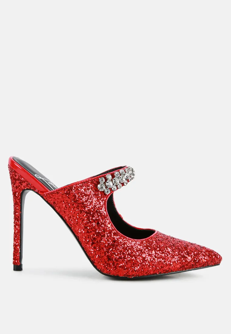 Twinklet Glitter Diamante Embellished Stilettos