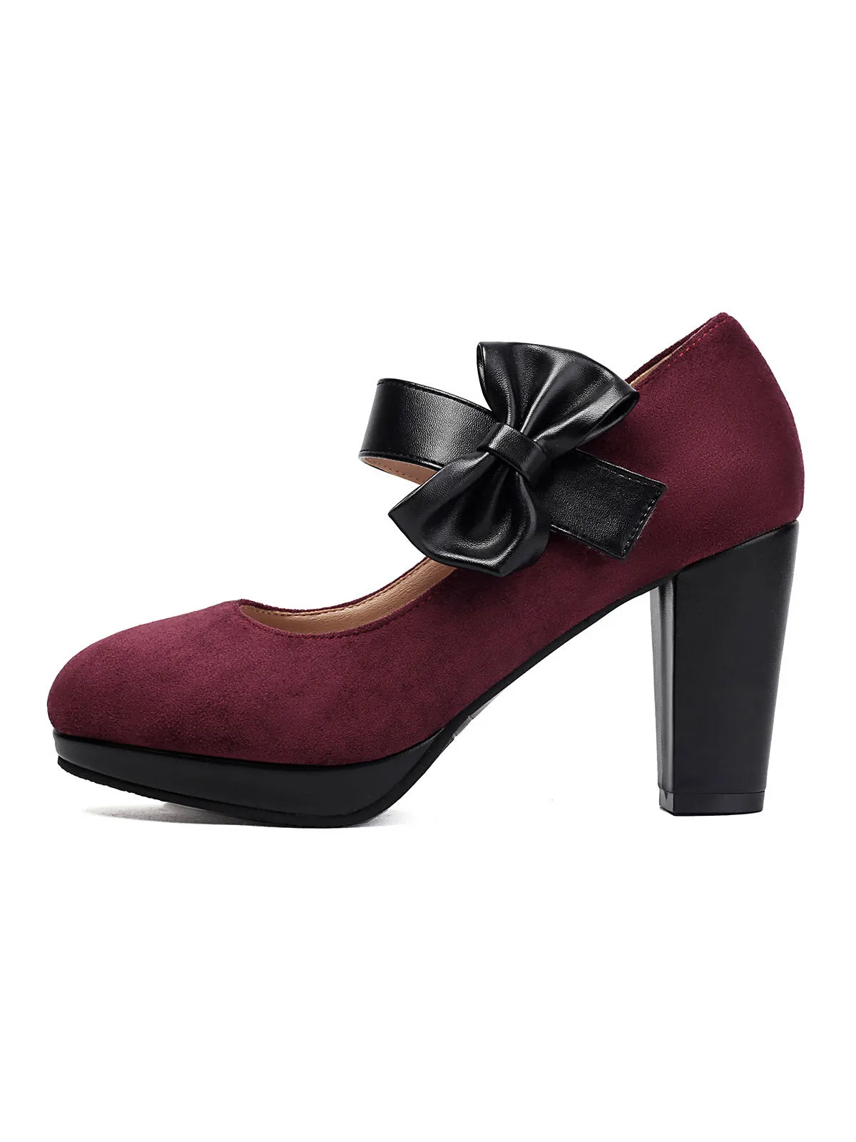 Vintage Mary Jane Bow Chunky Heel Shoes