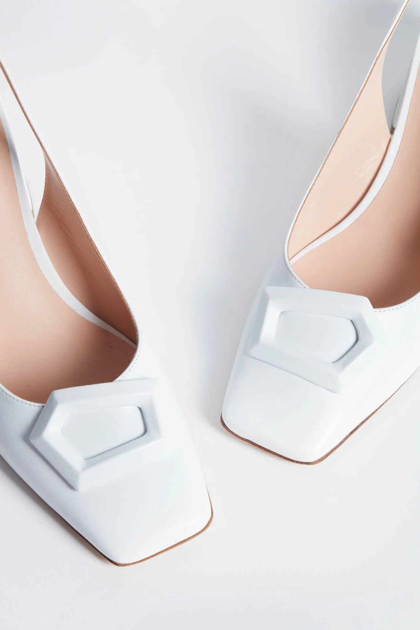 White Naplak Myola Heels