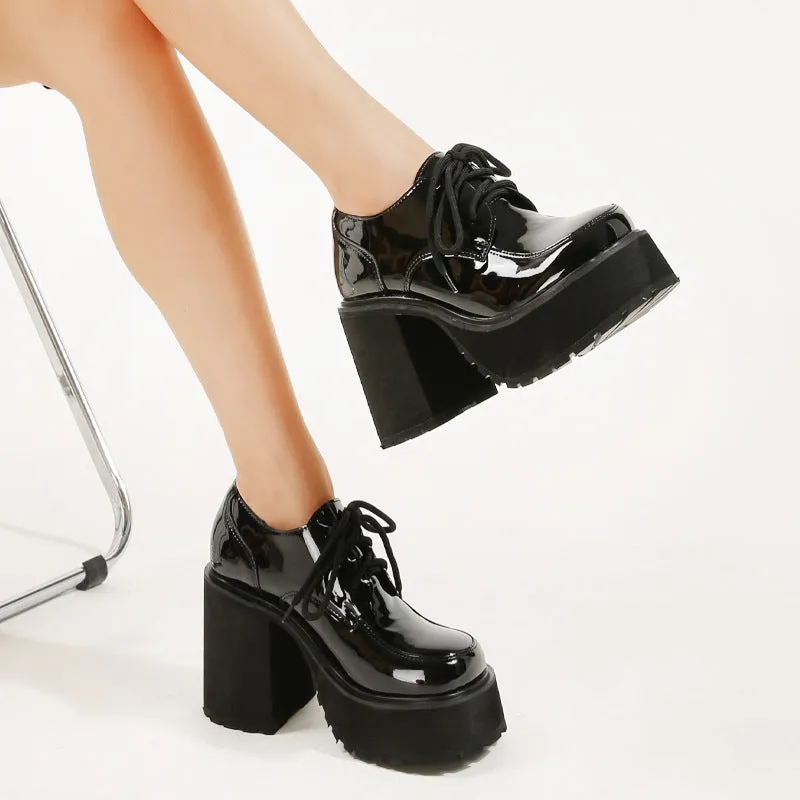 Women's Platform High Chunky Heel Ankle Booties